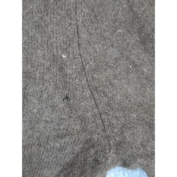 APT 9 Cashmere Cardigan Sweater Womens Medium Brown Argyle Button Front Knit - Picture 7 of 13